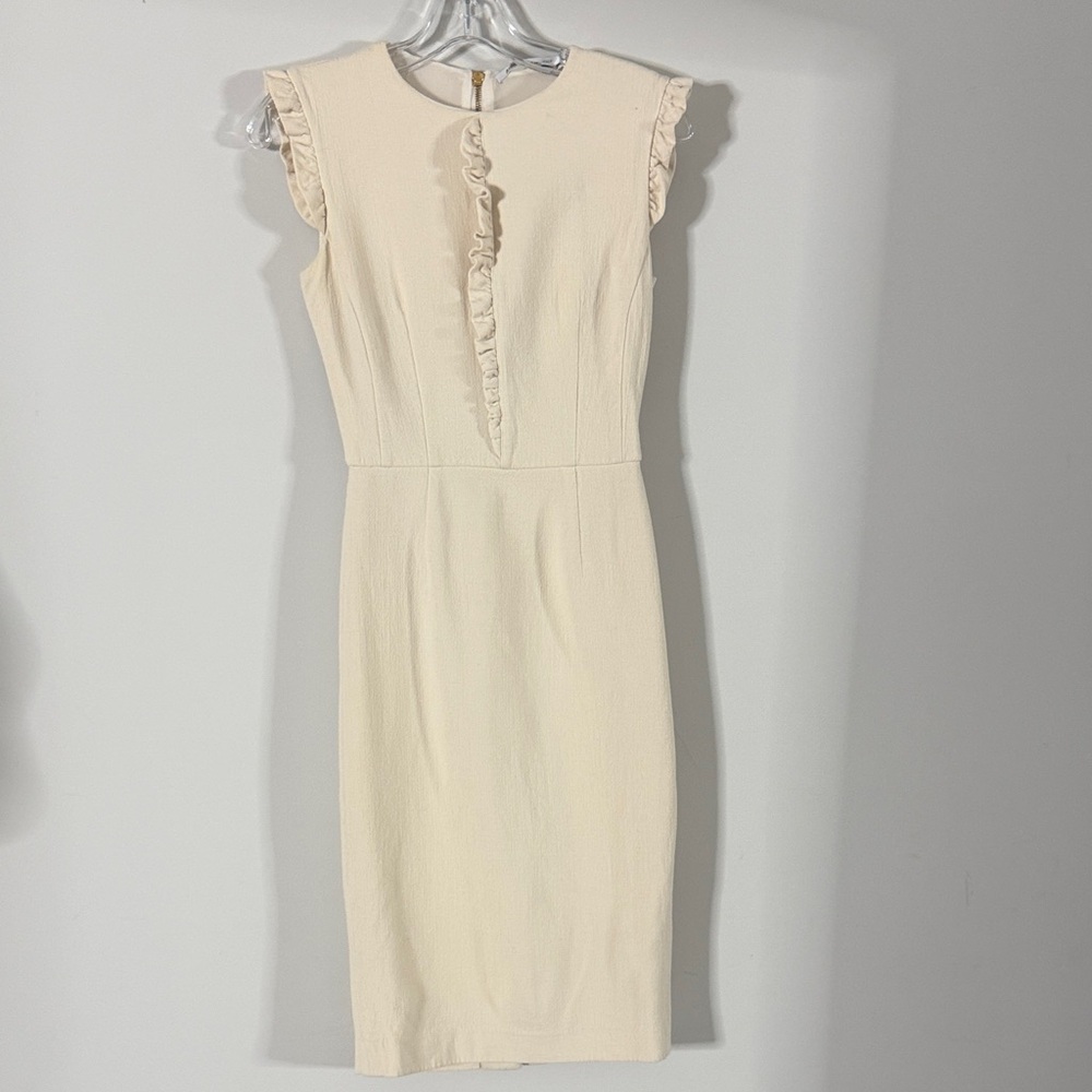 Chic Cream Ruffle Midi Dress